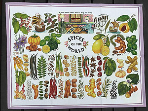 Spices of the World Tea towel ( Lavender)