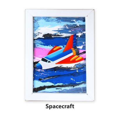 Pour Art Painting Kit With 3D Frame - Space Theme Spacecraft