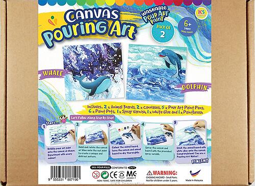 Canvas Pouring Art Box Set - Dolphin And Whale